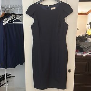 J crew factory suiting dress in navy, size 8